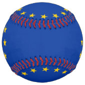 欧州連合(EU)国旗を持つ愛国的ソフトボール ソフトボール (裏面)