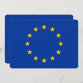 欧州連合(EU)国旗を持つ愛国的招待状 招待状 (正面/裏面)