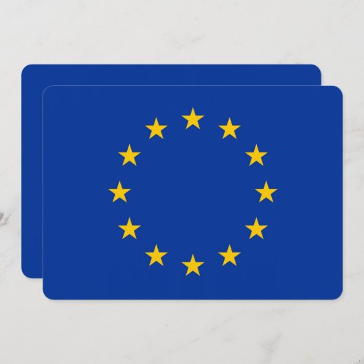 欧州連合(EU)国旗を持つ愛国的招待状 招待状 (正面/裏面)