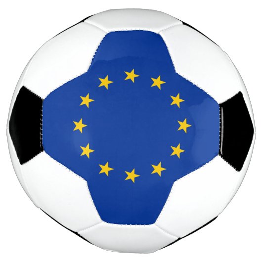 欧州連合(EU)国旗を掲げた愛国的なサッカーボール サッカーボール (回転)