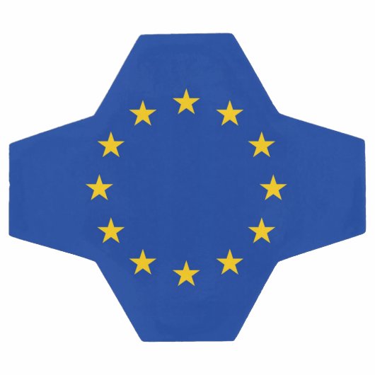 欧州連合(EU)国旗を掲げた愛国的なサッカーボール サッカーボール (フラット)