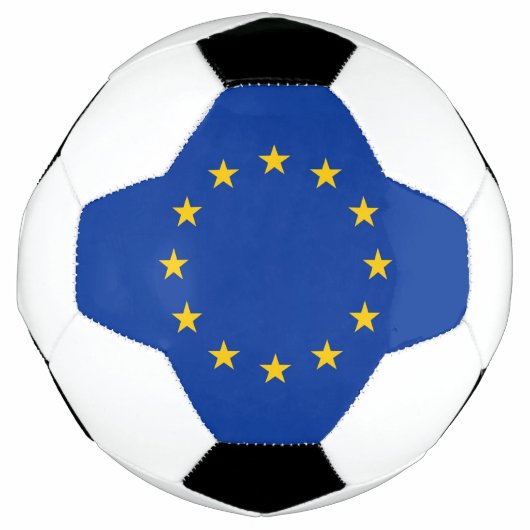 欧州連合(EU)国旗を掲げた愛国的なサッカーボール サッカーボール (正面)