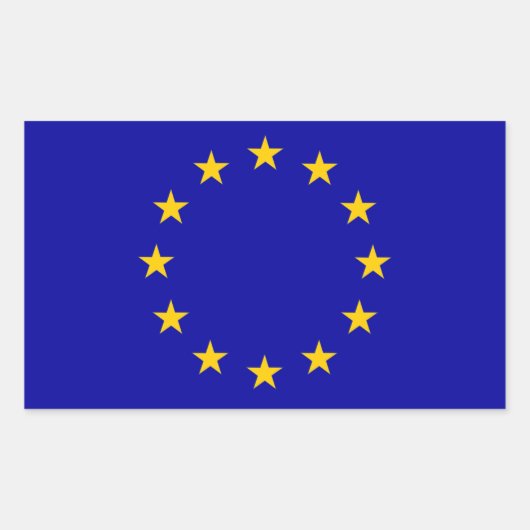 欧州連合(EU)国旗 長方形シール (正面)