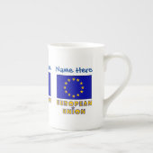 欧州連合EU国旗の青の個人設定 ボーンチャイナマグカップ (右)
