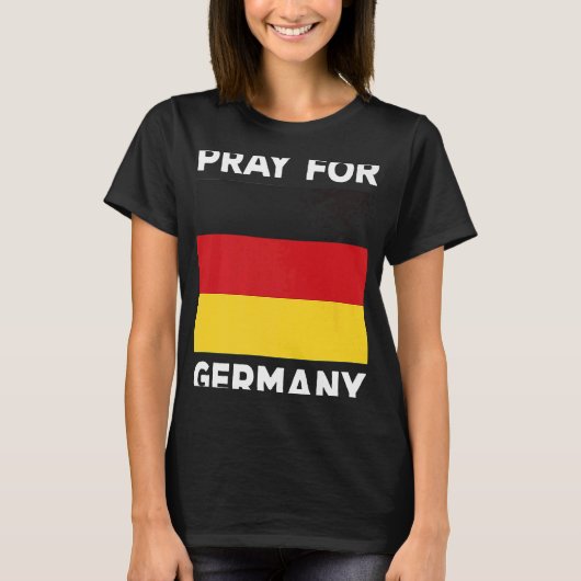 欧州Iドイツ国旗Iで祈Gに戦争なし Tシャツ (正面)