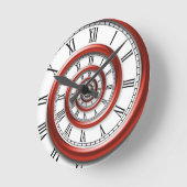 欧文緩和曲線 – 赤 ラウンド壁時計 (傾斜)