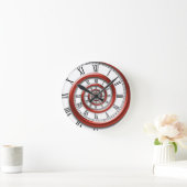 欧文緩和曲線 – 赤 ラウンド壁時計 (ホーム)