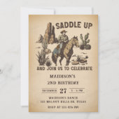 欧米のサドルを上げて誕生日パーティーに参加する 招待状 (正面)