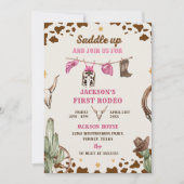 欧米のサドルを上げて誕生日パーティーに参加する 招待状 (正面)