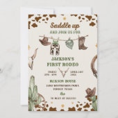 欧米のサドルを上げて誕生日パーティーに参加する 招待状 (正面)