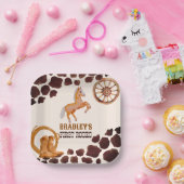 欧米の最初のロデオは馬の誕生日パーティーをサドル ペーパープレート (パーティー)