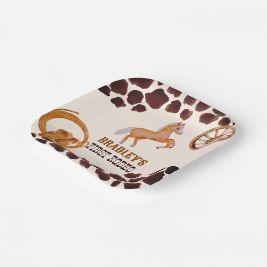 欧米の最初のロデオは馬の誕生日パーティーをサドル ペーパープレート (傾斜あり)