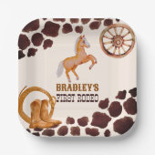 欧米の最初のロデオは馬の誕生日パーティーをサドル ペーパープレート (正面)