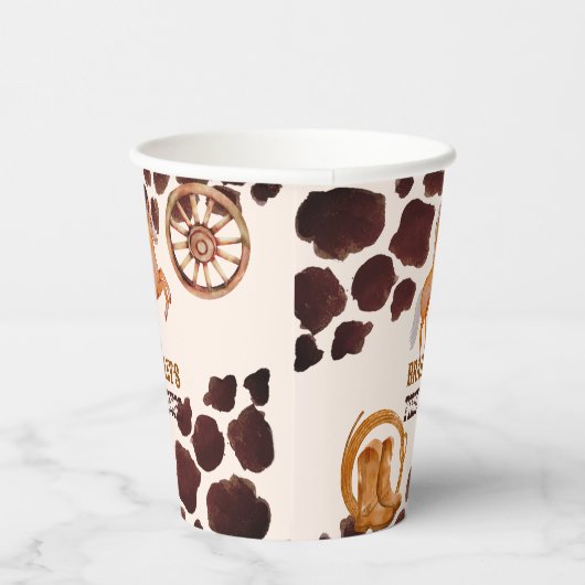 欧米の最初のロデオは馬の誕生日パーティーをサドル 紙コップ (右)