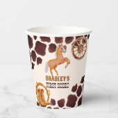 欧米の最初のロデオは馬の誕生日パーティーをサドル 紙コップ (正面)