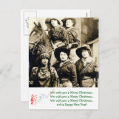 欧米人女性クリスマスグリーティング シーズンポストカード (正面/裏面)