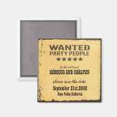 欧米結婚の指名手配パーティーが日付を保存する マグネット (正面/裏面)