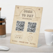 欧米2のQRコード国のスキャンを支払う 台座サイン (インサイチュ)