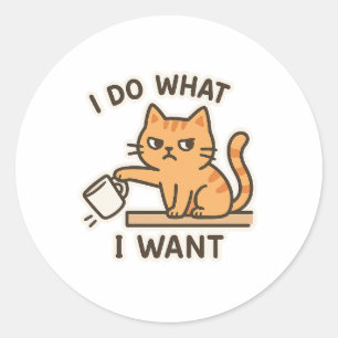 欲しいものを作る – Sassy Cat Sticker ラウンドシール