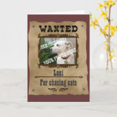 欲しいワイルドウエストポスターペットカスタム写真テンプレート カード (黄色い花)