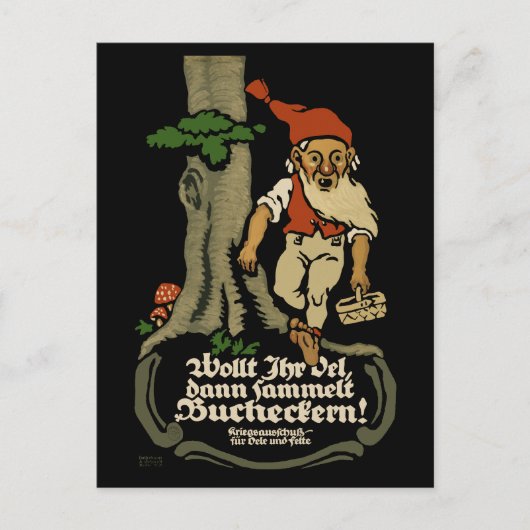 欲しい油、コレクトビーチナットWW1ポストカード ポストカード (正面)