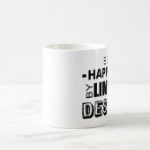 欲望を制限して幸福を求める コーヒーマグカップ (中央)