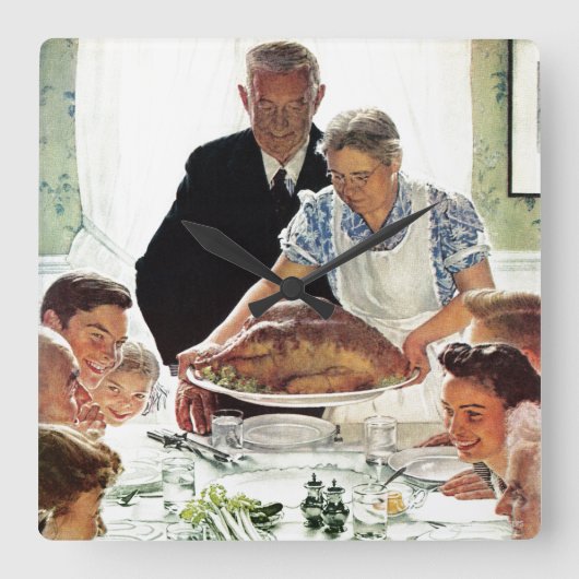 欲求からの自由 スクエア壁時計 (正面)