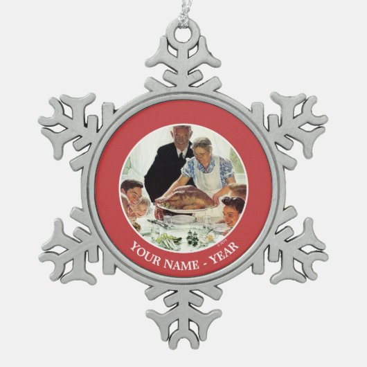 欲求からの自由 スノーフレークピューターオーナメント (正面)