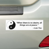 欲求がないとき、すべての事は平和にあります バンパーステッカー (車上)