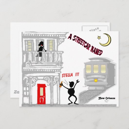 欲求と示される市街電車 ポストカード (正面/裏面)