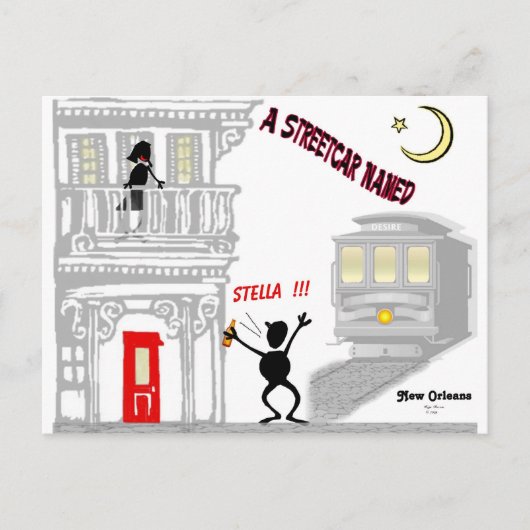 欲求と示される市街電車 ポストカード (正面)