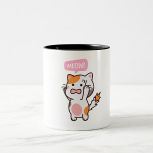 欲求不満のかわいい猫デザイン 買今 ツートーンマグカップ