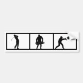 欲求不満のゴルファーが彼のバッグを投げる バンパーステッカー (正面)