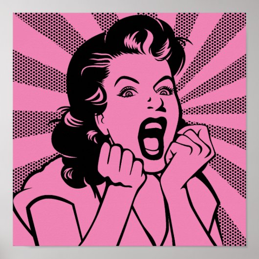 欲求不満の女性の叫びおもしろいのポスターのサイン ポスター (正面)