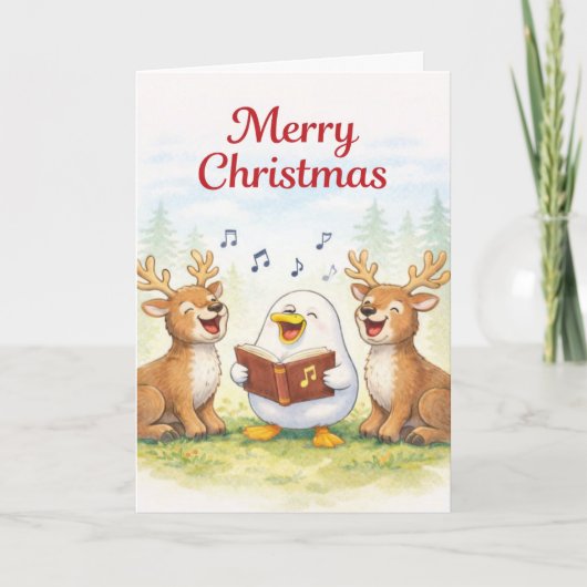 歌いながら…クリスマスおめでとう カード (正面)