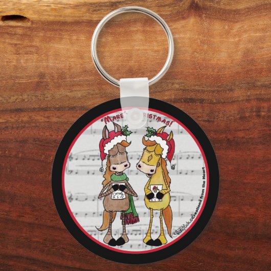 歌い歌う馬 – 「マーレ」クリスマス キーホルダー (正面)