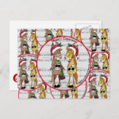 歌い歌う馬 – 「マーレ」クリスマス シーズンポストカード (正面/裏面)