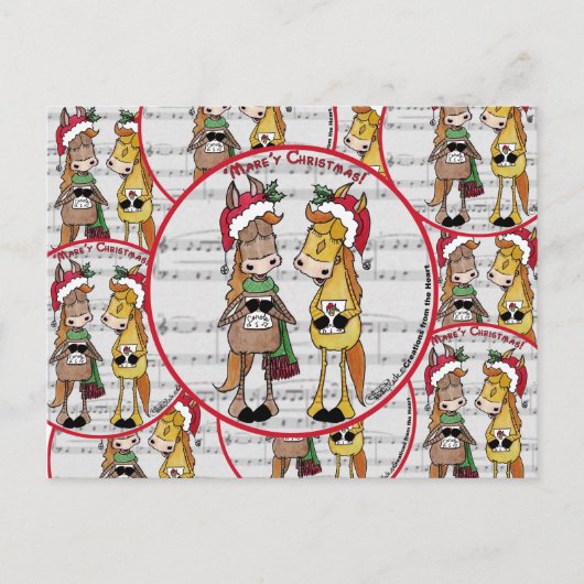 歌い歌う馬 – 「マーレ」クリスマス シーズンポストカード (正面)