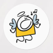 歌うおもしろい天使 ラベル (デザイン2)