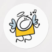 歌うおもしろい天使 ラベル (デザイン1)