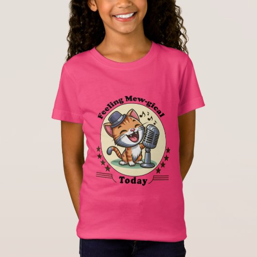 歌うかわいい猫 Tシャツ (正面)