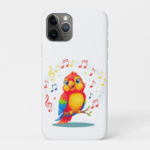 **歌うオウム – かわいいオウムの歌唱イラスト Case-Mate iPhoneケース (裏)