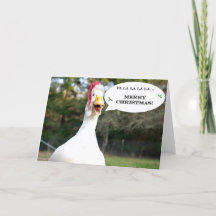 歌うカモのあるクリスマスカード