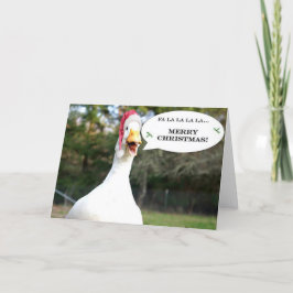 歌うカモのあるクリスマスカード シーズンカード