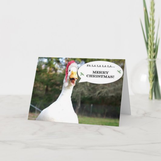 歌うカモのあるクリスマスカード シーズンカード (正面)