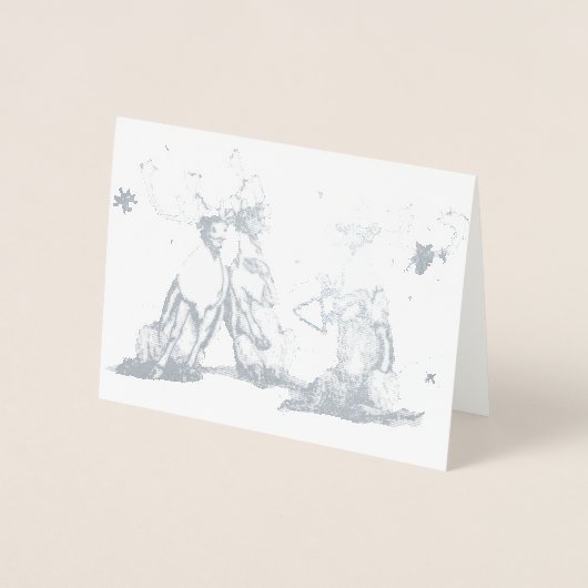 歌うカリブーお洒落クリスマス 箔カード (正面)