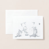 歌うカリブーお洒落クリスマス 箔カード (封筒付き正面)