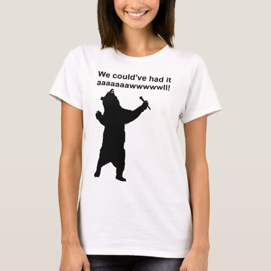 歌うクマの面白いTシャツ Tシャツ (正面)