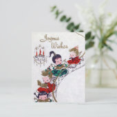 歌うクリスマスのレトロヴィンテージ天使はがき シーズンポストカード (スタンド正面)