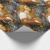 歌うクリスマスエンジェル、喜び平和ラブパーチメント ラッピングペーパー (角)